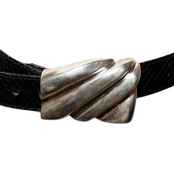 Barry Kieselstein Sterling Buckle Snake Belt - Picture 4 of 6
